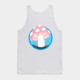 Trans Pride Mushroom (pink on blue) Tank Top